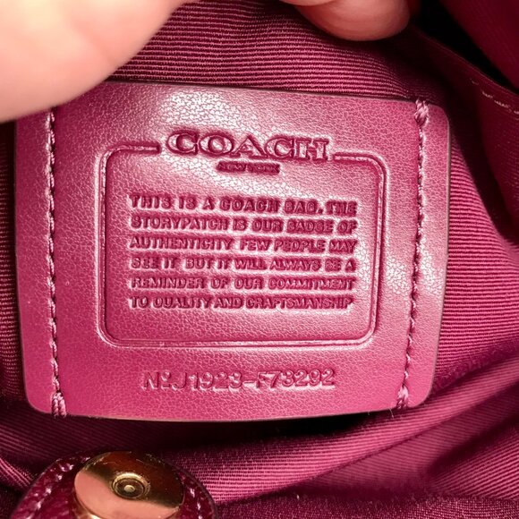 Coach Brown And Purple Monogram Convertible Satchel Bag F73292 - Picture 11 of 11